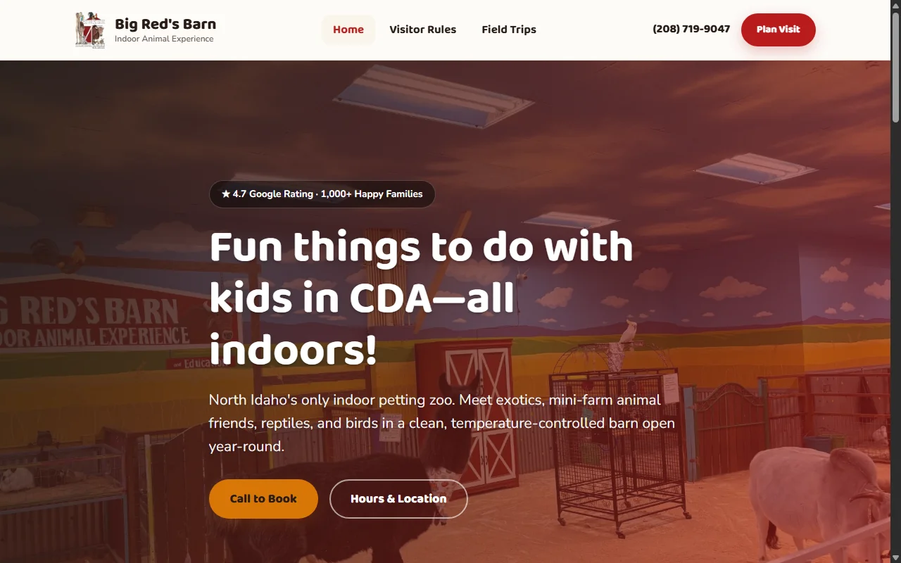 Big Red's Barn website preview