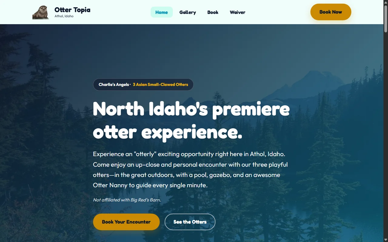 Otter-Topia website preview